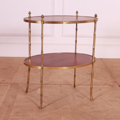 Brass and Leather Etagere