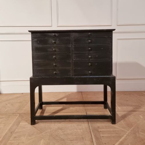 English Painted Chest of Drawers on Stand