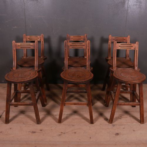 SET OF SWISS ELM BACK STOOLS - ADDITIONAL PHOTO 1