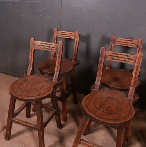 SET OF SWISS ELM BACK STOOLS - ADDITIONAL PHOTO 2