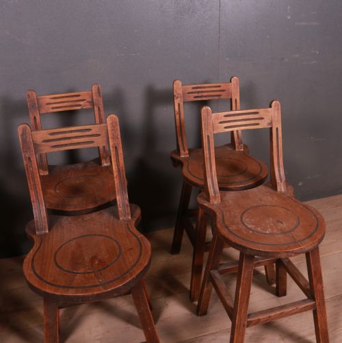 SET OF SWISS ELM BACK STOOLS - ADDITIONAL PHOTO 3