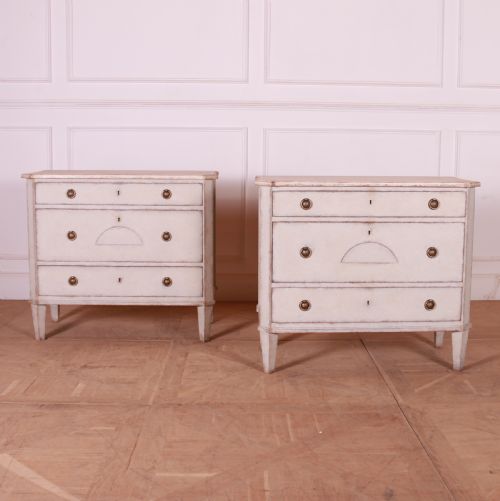 Pair of Swedish Painted Commodes