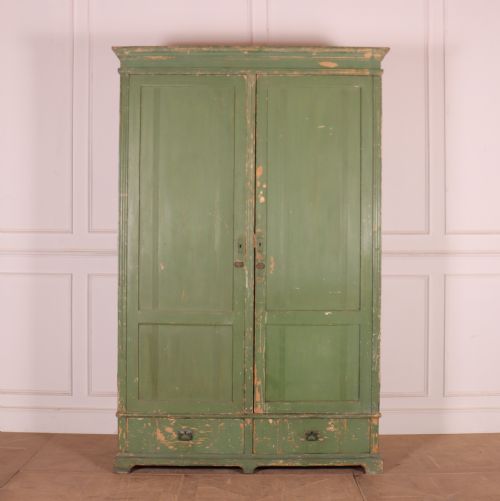 English Original Painted Linen Cupboard