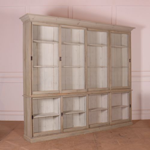 English Painted Glazed Bookcase