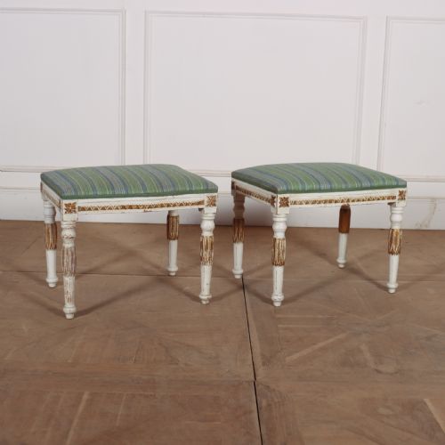 Pair of Painted Swedish Stools