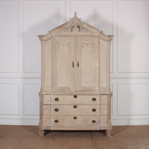 Dutch Bleached Oak Linen Cupboard