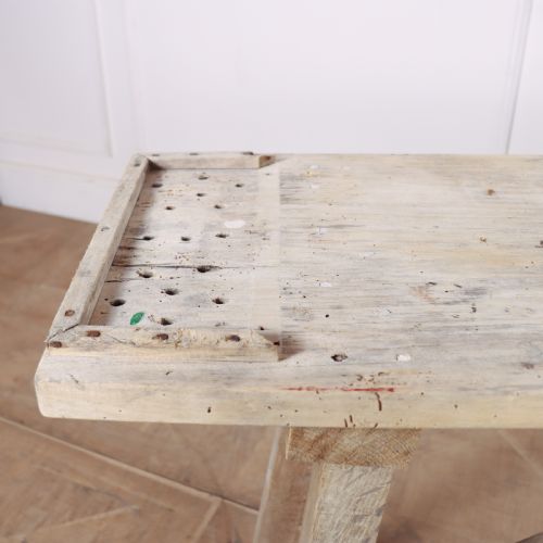 FRENCH BLEACHED OAK TRESTLE TABLE - ADDITIONAL PHOTO 4