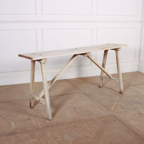 French Bleached and Scrubbed Trestle Table