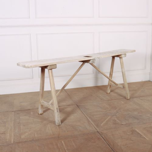 French Oak and Poplar Trestle Table