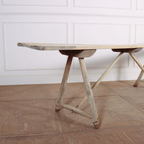 FRENCH OAK AND POPLAR TRESTLE TABLE - ADDITIONAL PHOTO 1
