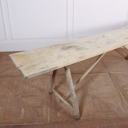 FRENCH OAK AND POPLAR TRESTLE TABLE - ADDITIONAL PHOTO 3