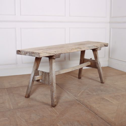 French Bleached Oak Trestle Table