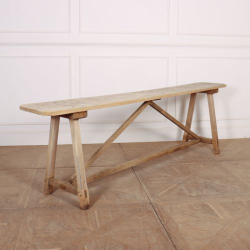 French Bleached Oak Trestle Table