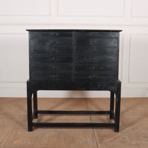 English Painted Chest of Drawers on Stand