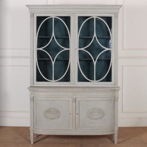 Swedish Painted Oak Vitrine