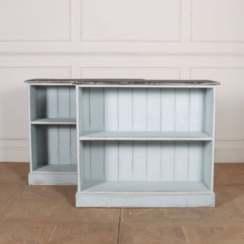 Pair of Painted Open Bookcases