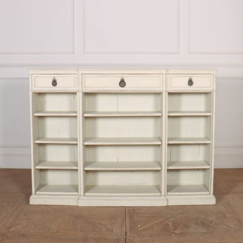 English Painted Breakfront Bookcase