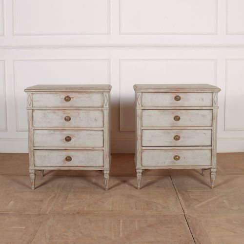 Pair of Swedish Painted Commodes