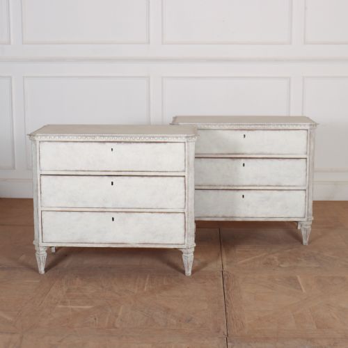 Pair of Swedish Painted Commodes