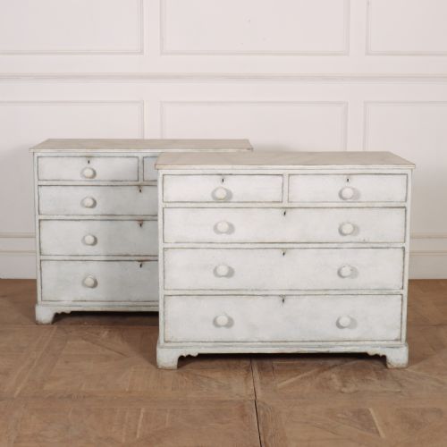 Pair of English Painted Chest of Drawers