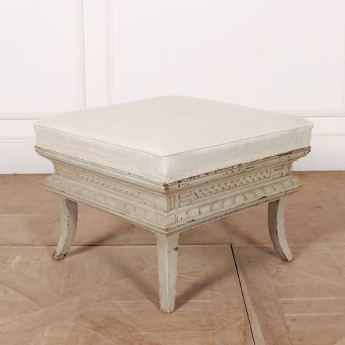 French Painted Upholstered Stool