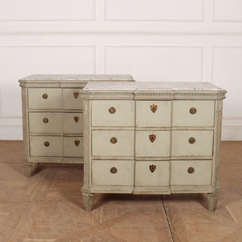 Pair of Swedish Breakfront Commodes