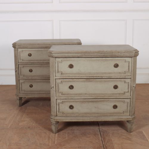 Pair of Swedish Painted Commodes