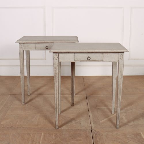 Pair of Swedish Painted Lamp Tables