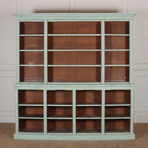 English Painted Open Bookcase