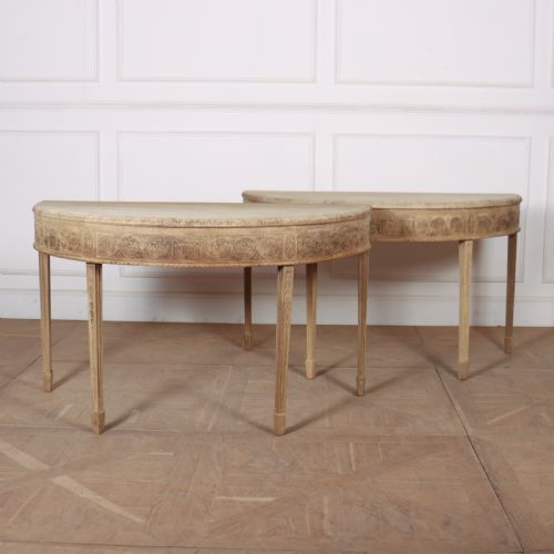 Pair of Bleached Walnut Console Tables