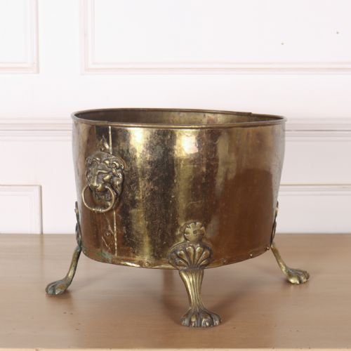 19th Century Brass Coal Bin