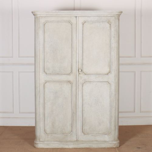 English Painted Linen Cupboard