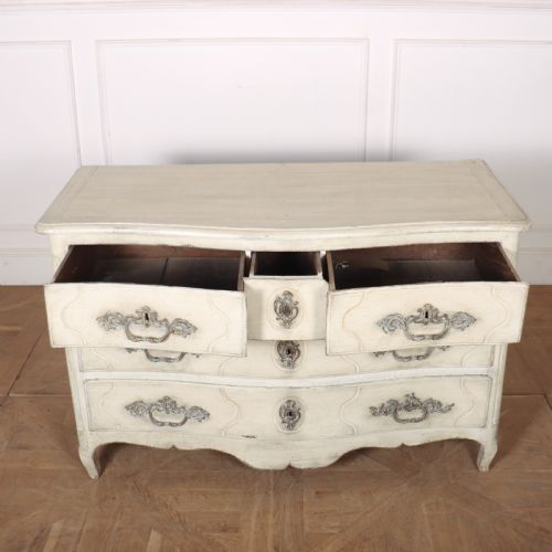 FRENCH PAINTED SERPENTINE COMMODE - ADDITIONAL PHOTO 4