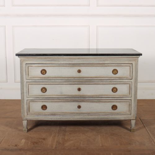 French Painted Marble Top Commode