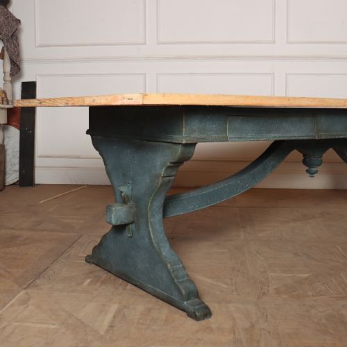 ITALIAN PAINTED TRESTLE TABLE - ADDITIONAL PHOTO 1