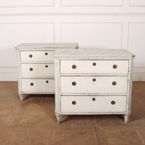 Pair of Swedish Painted Commodes