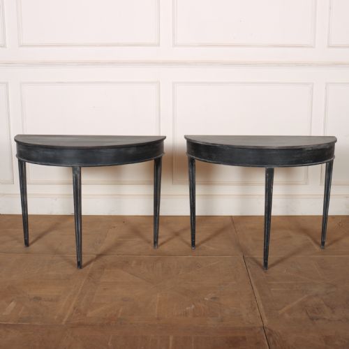 Pair of Swedish Demi-lune Consoles
