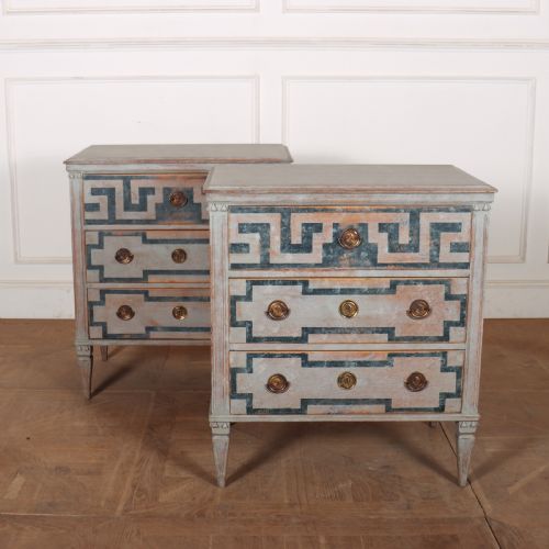 Pair of Swedish Painted Commodes