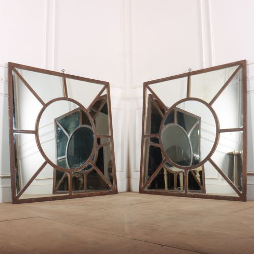 Pair of Metal Window Mirrors