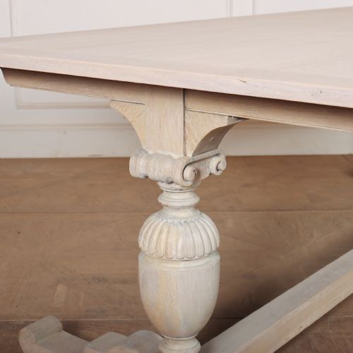ENGLISH BLEACHED OAK TRESTLE TABLE - ADDITIONAL PHOTO 1