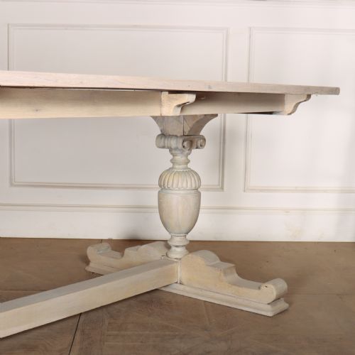 ENGLISH BLEACHED OAK TRESTLE TABLE - ADDITIONAL PHOTO 3