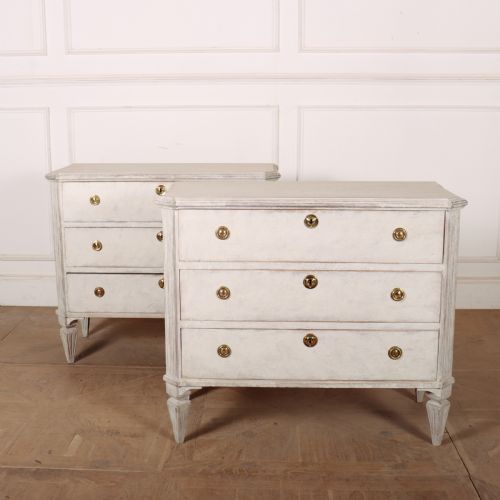 Pair of Swedish Painted Commodes