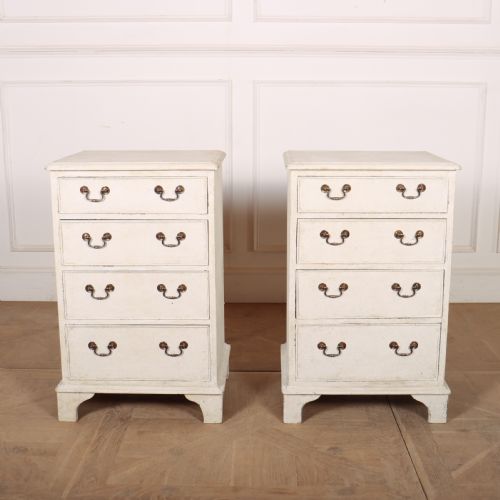 Pair of English Painted Bedside Chests