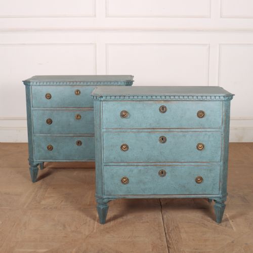 Pair of Swedish Painted Commodes