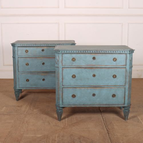 Pair of Swedish Painted Commodes