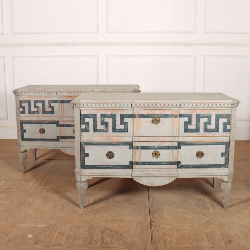 Pair of Swedish Painted Commodes
