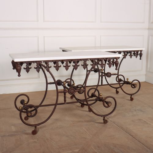Pair of Marble Top Patisserie Tables