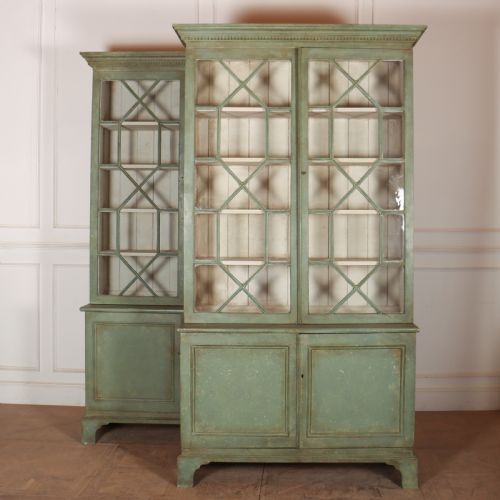 Pair of English Painted Bookcases