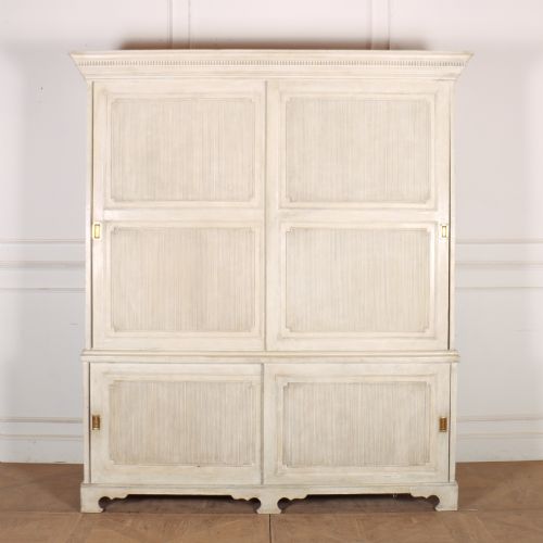 English Painted Housekeepers Cupboard / Bookcase