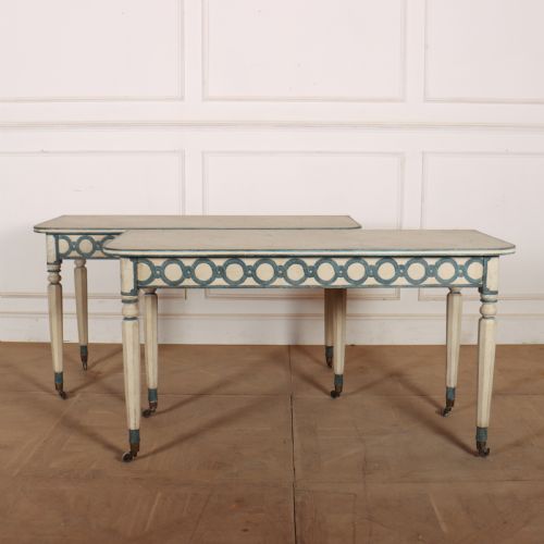 Pair of English Painted Console Tables